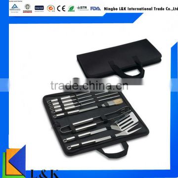 charcoal bbq grill tool set with canvas bag
