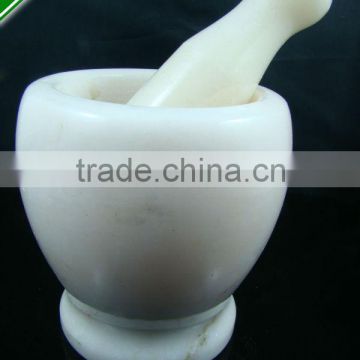 white marble mortar and pestle set