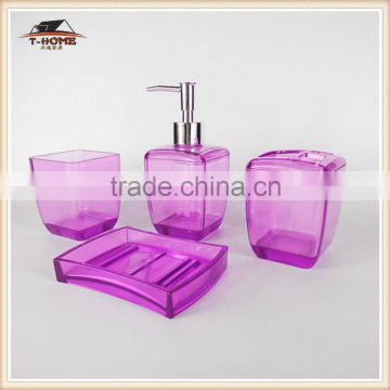 5 pcs purple polyresin bathroom accessories