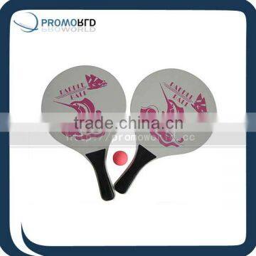 logo printed tennis racketbeach racket with plastic handlepaddle racket 2013