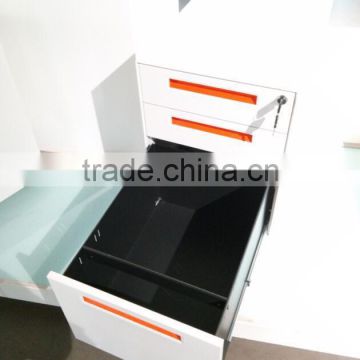 Portable 3 Drawer office Steel Storage Mobile Cabinet Pedestal