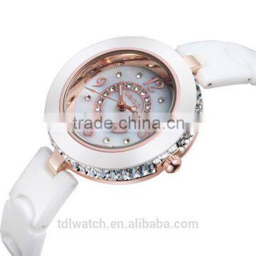 2015 Hot Selling Fashion Sapphire Crystal Fashion White Ceramic Watch