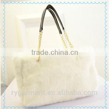 2015 shoulder lady handbag sale, faux fur trendy bag