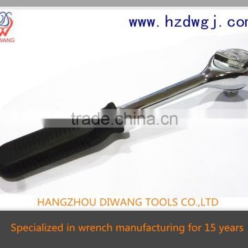 Quick Release Round-headed Rubber-handle Ratchet Wrench
