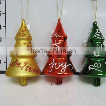 cute tree shape glass ornaments for christmas decorations