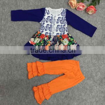 Oem 2015 wholesale factory baby girl flower pattern fancy clothes fall dress for girl