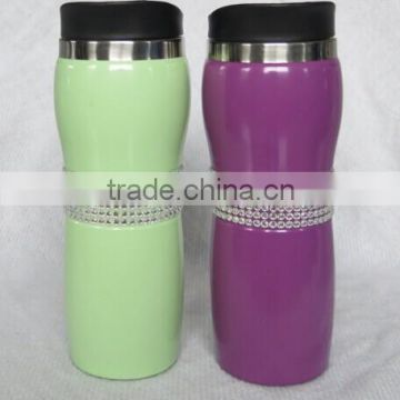 Attractive 16 oz stainless steel mug with lid