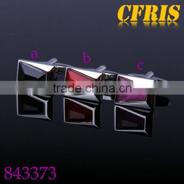 Black/Red/Purple Color Crystal inlaid cufflink