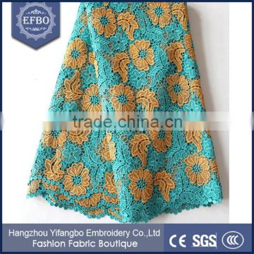 Multi color italian lace fabric polyester spun african lace embroidery fabric rhinestones design african guipure lace fabric