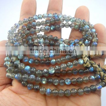 Natural Labradorite Polished Smooth Round Beads