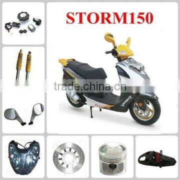 STORM150 motorcycle parts rear wheel/front rim/guard comp/speedometer gear/Seat assy to South America market from China