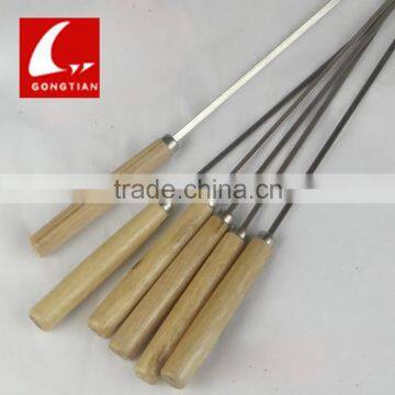 wooden handle BBQ flat skewers