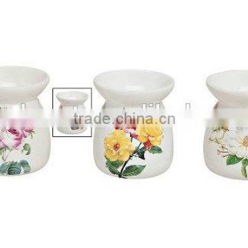 Wholesale White Ceramic Fragrance Oil Burner ,White decal ceramic oil burner