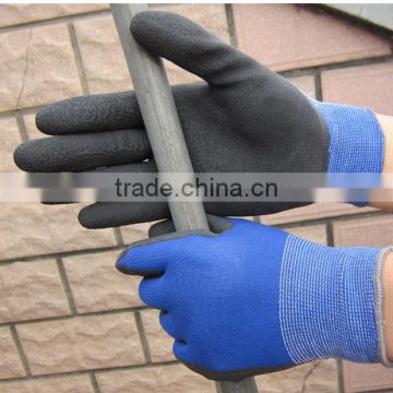 polyester crinkle latex grip work glove