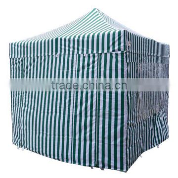 Customized stripe folding tent 3x3 for sale with logo printing and four side walls