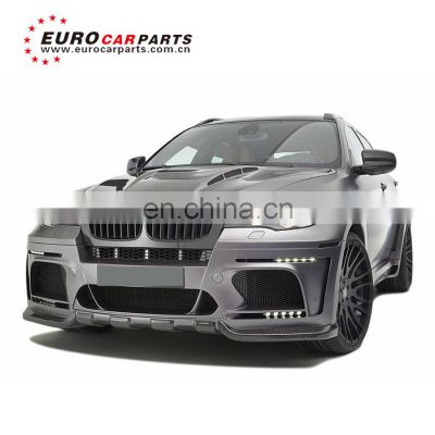 BM X6 E71 body kit for X6 E71 to HM style with bonnet front bumper exhasut system and rear diffuser