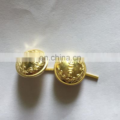 15mm Custom Brass Ring Military Police Coat Jeans Metal Shank Button for Denim