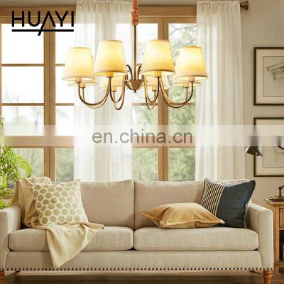 HUAYI Manufacturer Economic Copper Luxury Indoor Living Room Hotel Lobby Modern Decorative E14 Chandelier