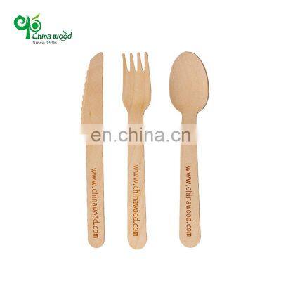 Yada 5.5 inch Disposable Wooden Cutlery 140 mm Disposable Wooden Spoon Fork Knife