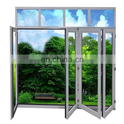 Aluminium Tempered Double Glass Horizontal Folding Window Bi folding Windows