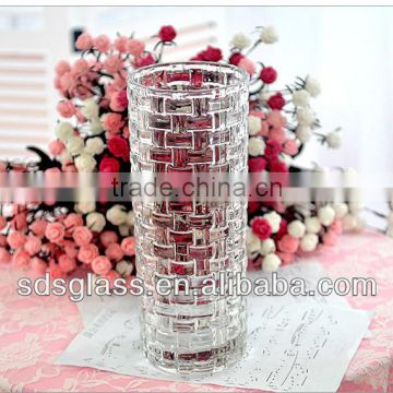 high white tall flower glass vase 20/25/30cm for wedding