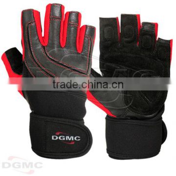 Weightlifitng cowhide leather gloves