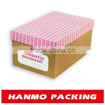 custom made&printed top and lid cover paper shoe box factory price
