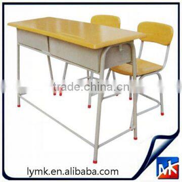 MK Preferential Price!Bench School Furniture Sets/School desk and chair sets/double school desk with attached chair