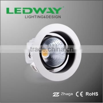 16W 4 inch COB LED recessed down light with tilt function die-casting aluminum housing CE Rohs