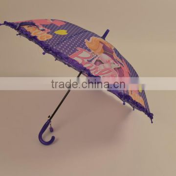 2016 hot sale Promotional Kids Cartoon Umbrellas with lace