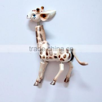 5 inch Lovely Pearl Powder Plastic Animals Shape Giraffe Baby Fridge Magnet