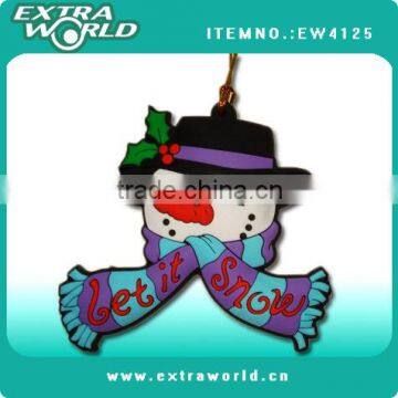 cartoon snowman 3d pvc pendant