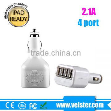 5V 2.1A 4 Port USB Car Charger for iPhone5