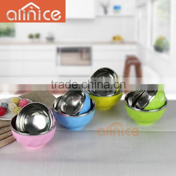 Allnice wholesale 8 set different size good quality cheap price large capacity stainless steel deep bowl set for restaurant