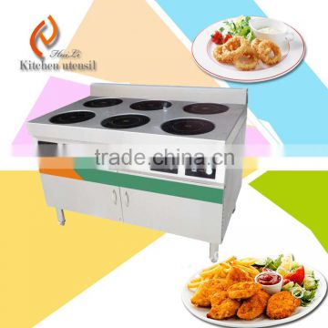 6 heads 380V stainless steel commercial electric industion stove cookek with 5 gear of fire knob controller backsplash MH12
