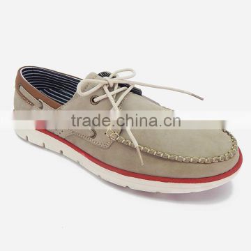 Lace up casual men leather shoes grey wholesale popular loafer