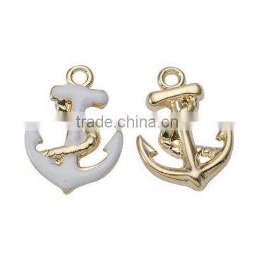 16*11mm-0.9g New Arrival Fashion Enamel anchor Bracelet and Bangle Charms Pendant wholesale jewelry Accessories