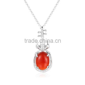 925 Sterling Drop Shape Red Onyx Stone High Quality Jewelry Spg578W