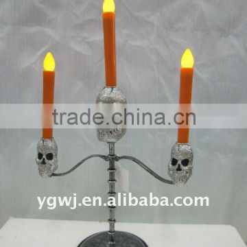 Halloween metal skeleton lighted Candle holder