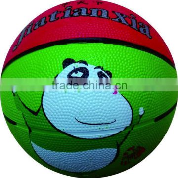 Pure eco-friendly materials custom print mini colorful rubber basketball for promotion or kids or gift