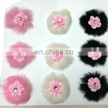 Animal fur garment accessory fur flower decorative