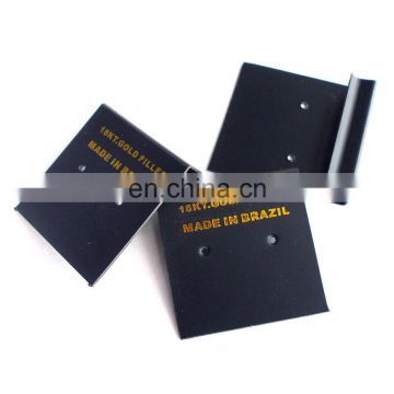 Black PVC Earring card with hot stamp gold logo