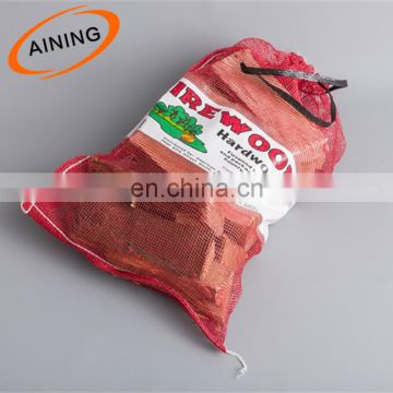 wholesale polypropylene mesh bags firewood with customer label