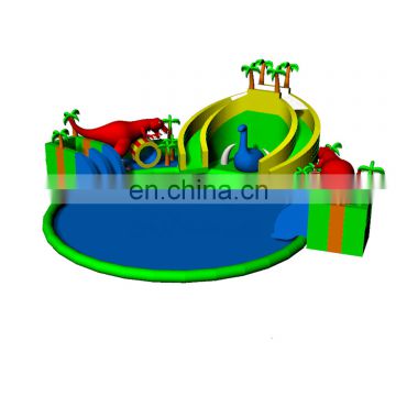 Giant Mobile Inflatable floating aqua water park, above ground water play equipment for sale