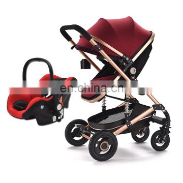Portable Lightweight Baby Stroller Export To Poland With PU leather handrail