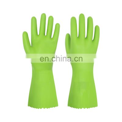 nitrile smooth cheap green PVC non-slip resistant protective chemical resistant food contact household working safety gloves