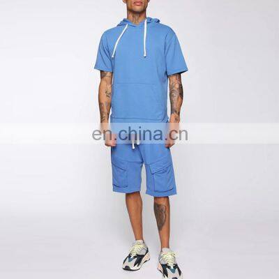 Wholesale Summer Custom T shirts With Shorts In Set Hot Sweatsuit Mens Gym Tracksuit