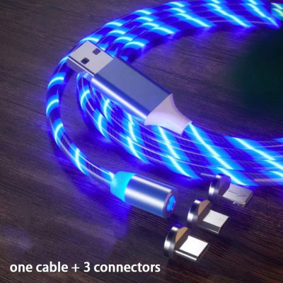 Best Sellers 3 in 1 LED Magnetic Charging Cable for iPhone Samsung Android Charger USB Cable Fast Charging Type C Data Cable