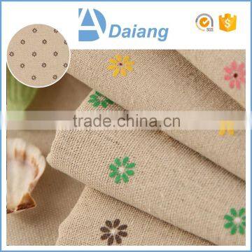 Eco-friendly comfort polyester cotton linen floral printed fabric for fashion clothing