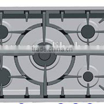 five burner stainless steel gas hob